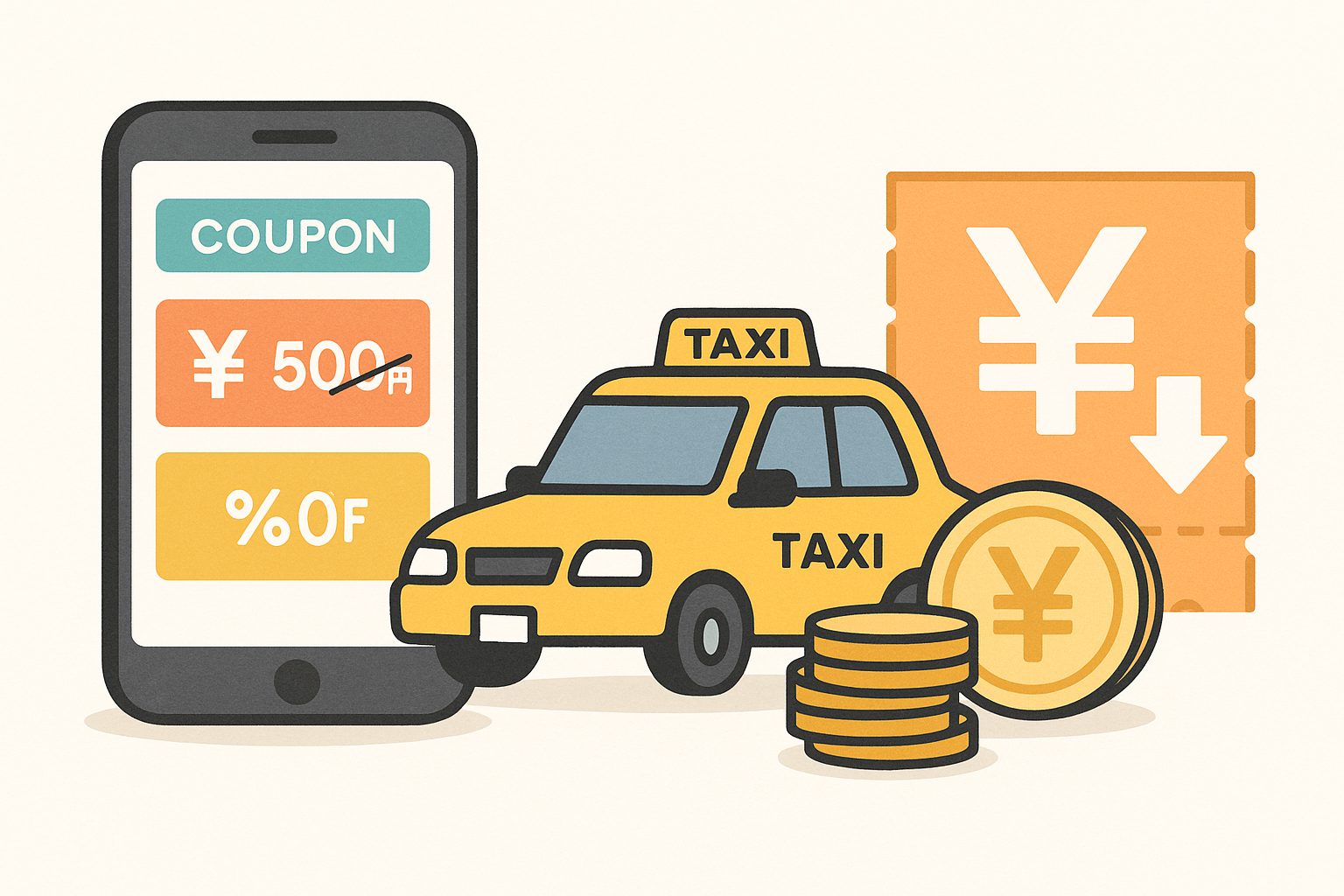 クーポンでメーター運賃を相殺