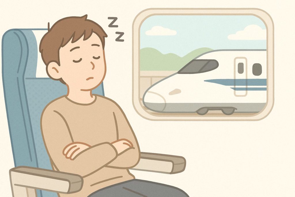 新幹線でうとうと居眠り