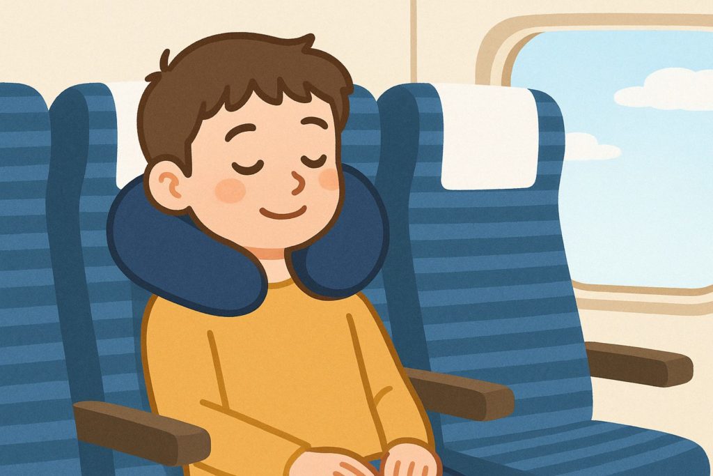新幹線でネックピローを使う