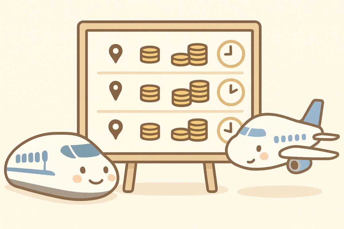 新幹線と飛行機はどっちが安い？主要区間の料金・所要時間比較