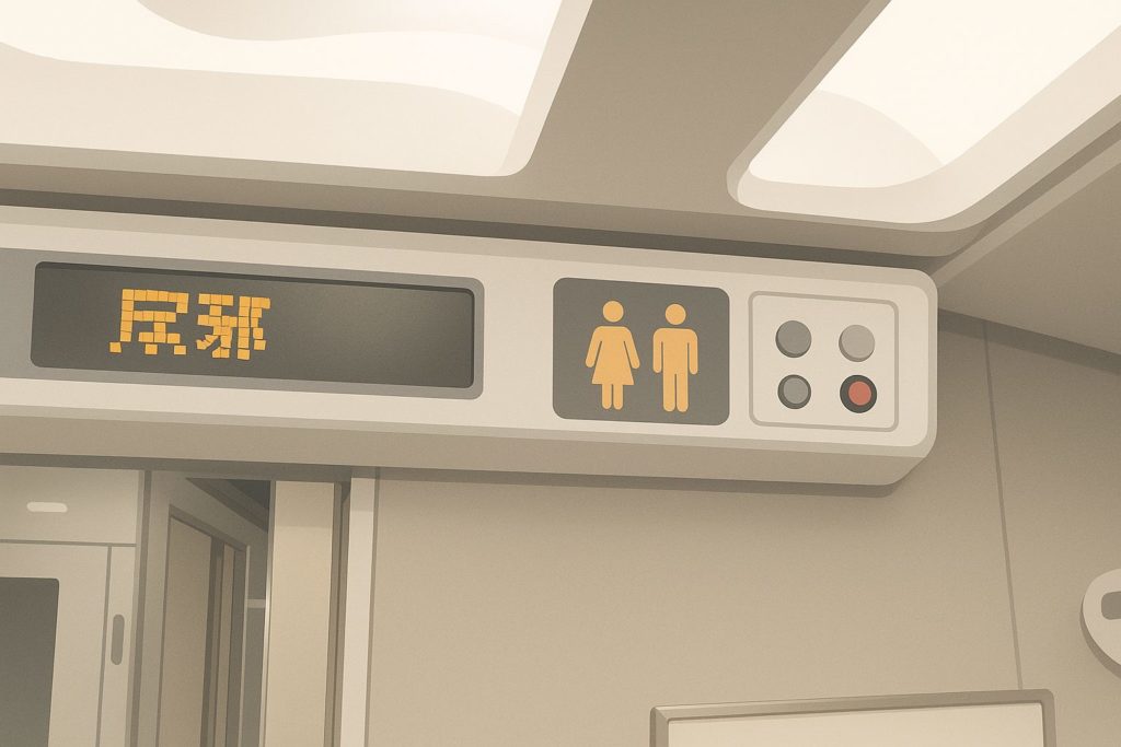 新幹線客室のトイレマーク