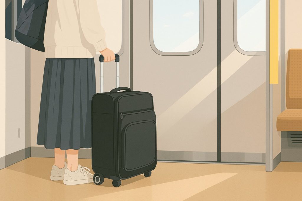 電車内にキャリケース