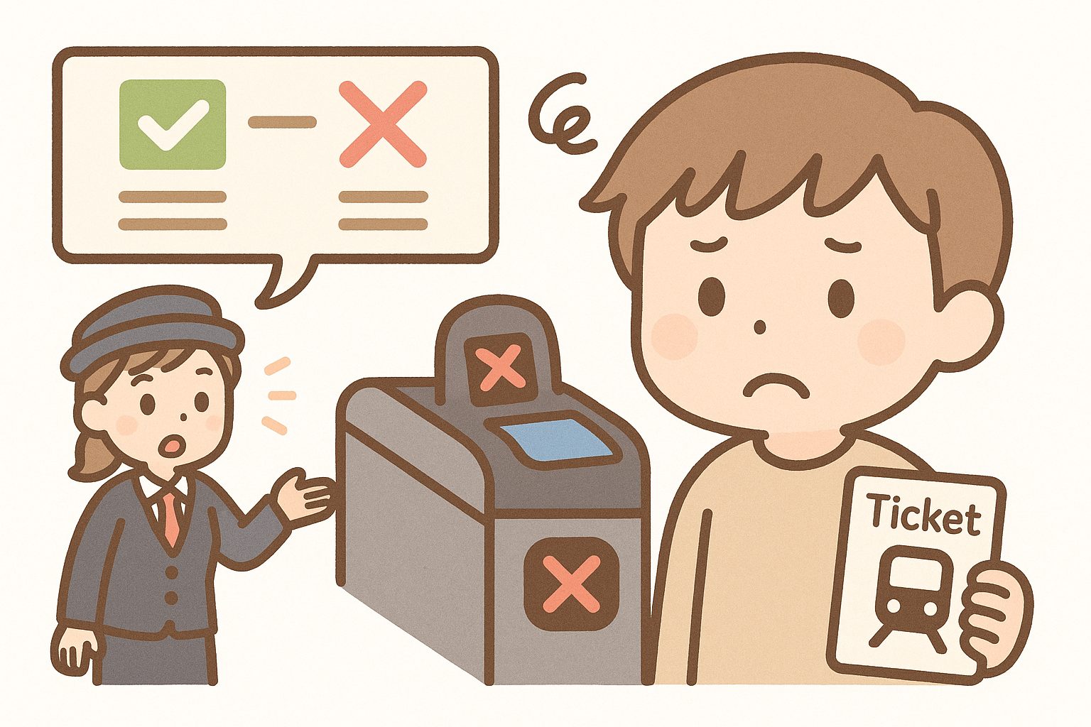 区間を超えた場合の精算トラブル例