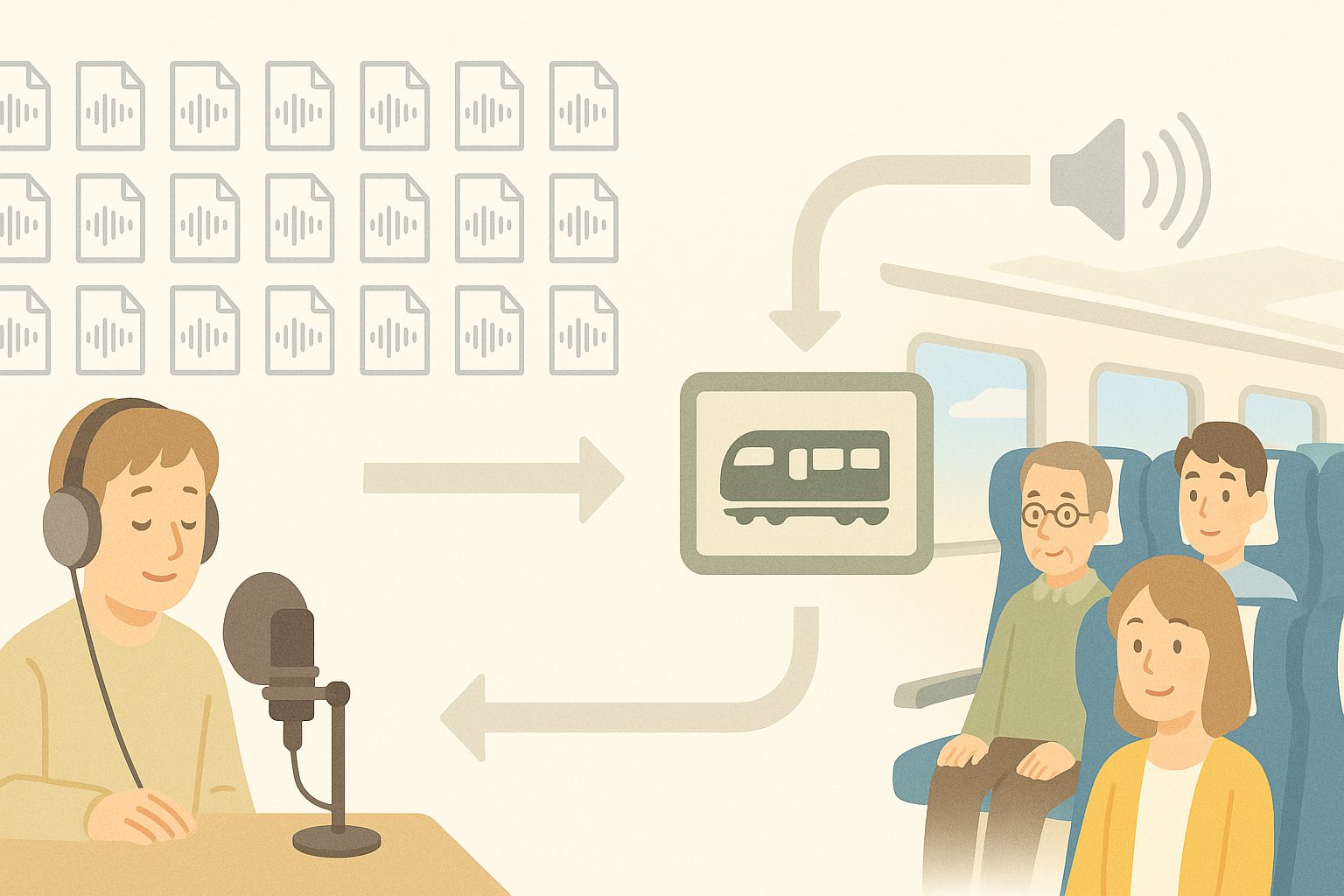 膨大なフレーズ録音と自動放送システム